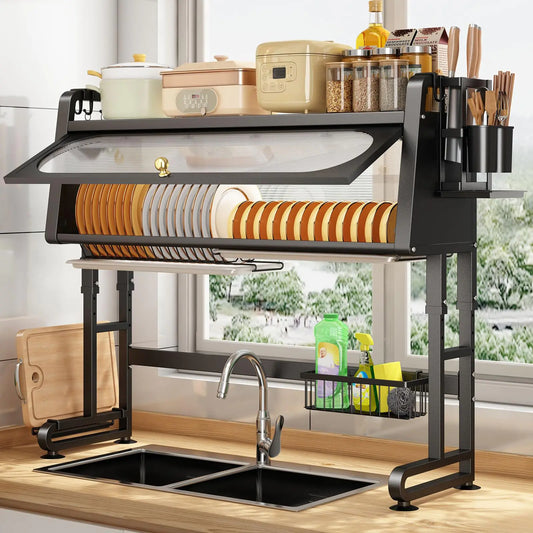 Hygienic Kitchen Drying Rack with Drip Tray